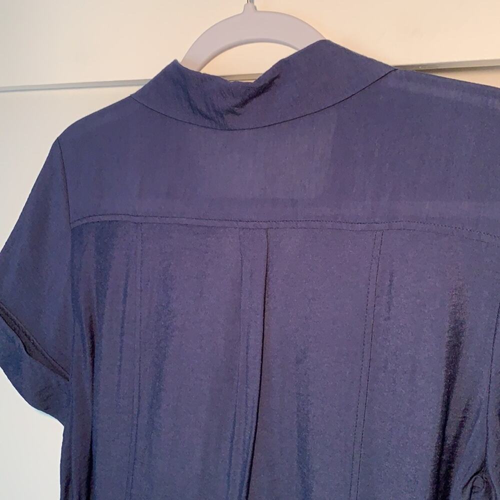Navy blue button down‎ blouse - Picture 4 of 8
